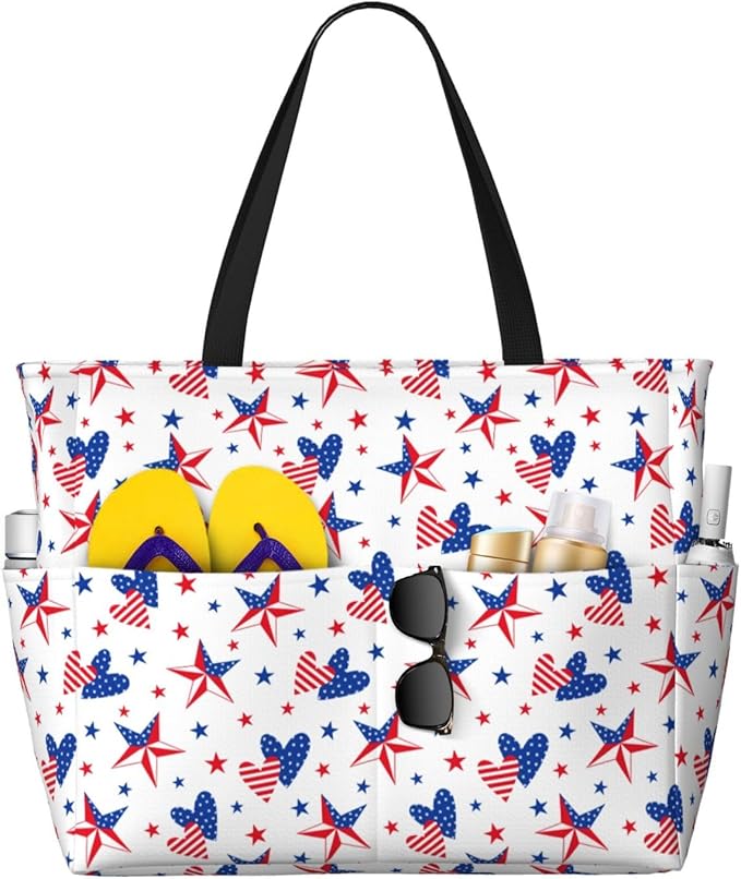 Large Beach Bag for Women Waterproof Foldable Travel Shoulder Tote Bag with Pocket for Weekender Pool Vacation