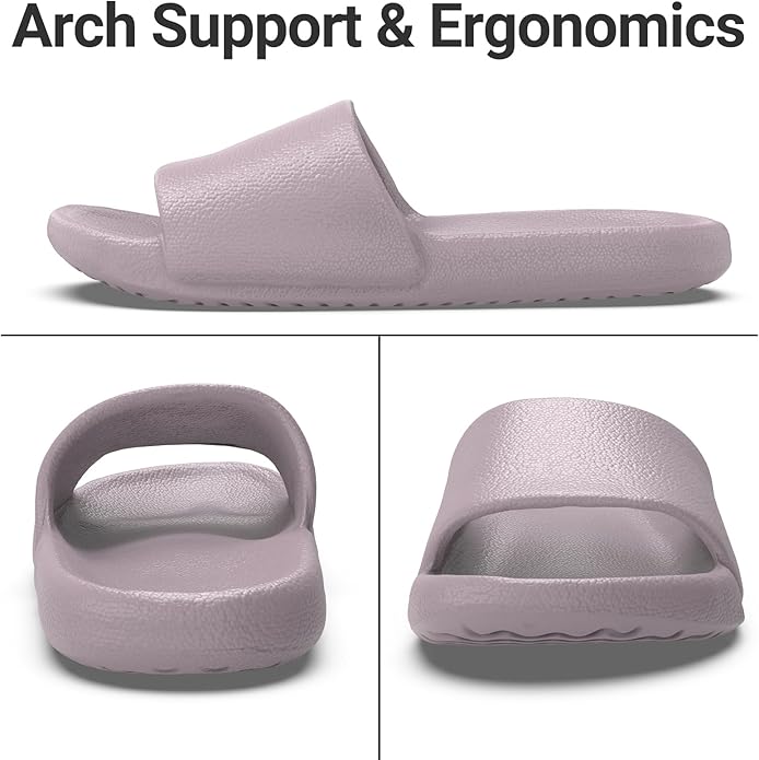 Shower Shoes for Women & Men - Non-Slip House Slippers - Cloud Comfort Slides - Quick-Dry, Arch Support - Perfect for Bathroom, Beach, Pool, Travel