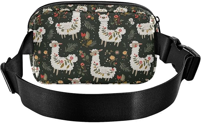 Kawaii Alpaca Fanny Pack for Women Men Water Resistant Fashion Waist Packs with Adjustable Strap Belt Bag for Travel Workout Jogging Hiking 21220376