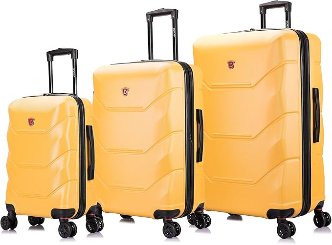 DUKAP ZONIX Luggage with Spinner Wheels | Durable Lightweight Hardshell Suitcase, Spacious Travel Sets with Handle and Trolley | (20/26/30) 3 Piece Luggage Set | Mustard