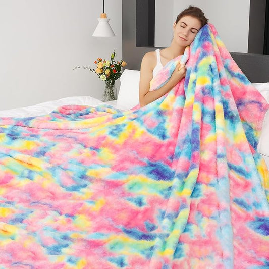 MUGD Lightweight Blanket Fleece Big Blanket Fuzzy Throw Blanket for Bed King Size