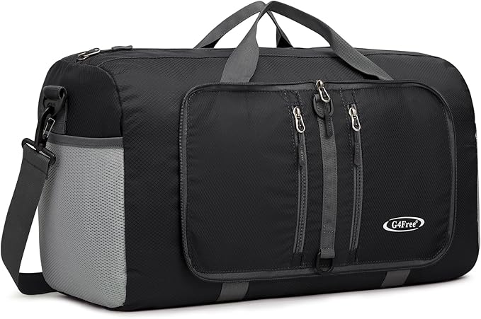 G4Free 40L/65L Foldable Duffel Bag, Water-Repellent Travel Backpack, Lightweight Carry Bag for Overnight Weekender Sports Men Women