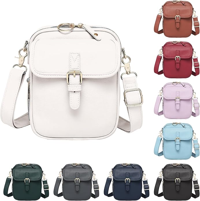 Leather Crossbody Bags for Women Travel Small Crossbody Purse Anti Theft Waterproof Bum Bag with Built in Wallet