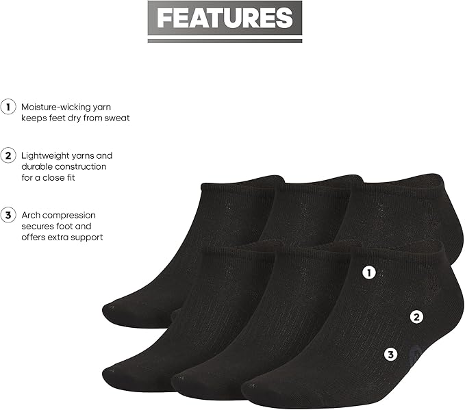 adidas Men's Superlite No Show Socks (6 Pairs) Lightweight & Breathable