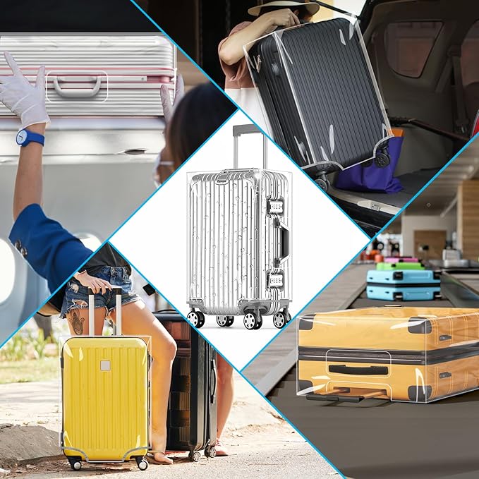 Yotako Clear PVC Suitcase Cover Tough Protector, 32 Inch Luggage Covers for Wheeled Suitcase 32" Gift
