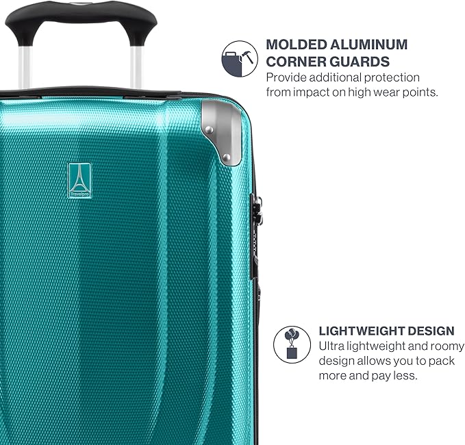 Travelpro Pathways 3 Hardside Expandable Luggage, 8 Spinner Wheels, Lightweight Hard Shell Suitcase, 3 Piece Set (21/25/28), Kayak Teal