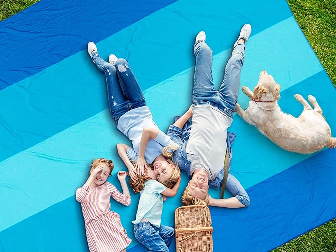 Beach Blanket Waterproof Sandproof Beach Mat for 1-8 Adults Quick Drying Durable Outdoor Picnic Mat for Beach Festival Travel Camping Hiking (BL-MIX5, 120"×108"(8 Person))