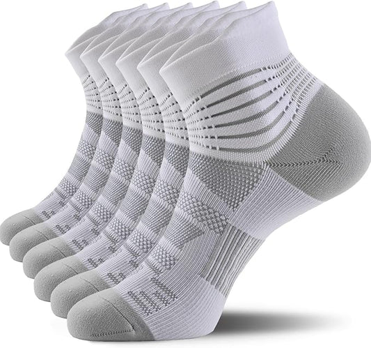 IRAMY Compression Ankle Support Socks Coolmax Wicking Cushioned Athletic Plantar Fasciitis Relief Men Women 2/3/4 Pairs