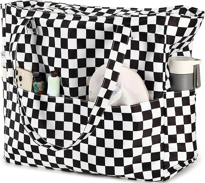 LEDAOU Large Beach Bag Women Waterproof Sandproof Zipper Beach Tote Pool Bag for Swim Gym Grocery Travel with Wet Pocket | Waterproof, Sandproof, Zipper, Pool, Gym, Grocery