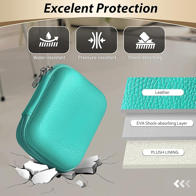 Digital Camera Case for CAMKORY, KODAK PIXPRO FZ45/FZ55, Canon IXUS 285 HS, Lecran, Small Travel Compact Camera Holder with Mesh Pocket for Accessories SD Card (Peacock Green)