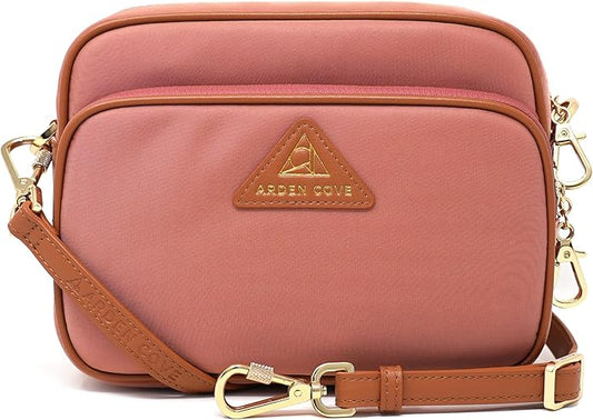 Womens Anti-Theft Water-Proof Travel Crossbody Bag with Slash-Resistant Faux Leather & Locking Clasps Strap