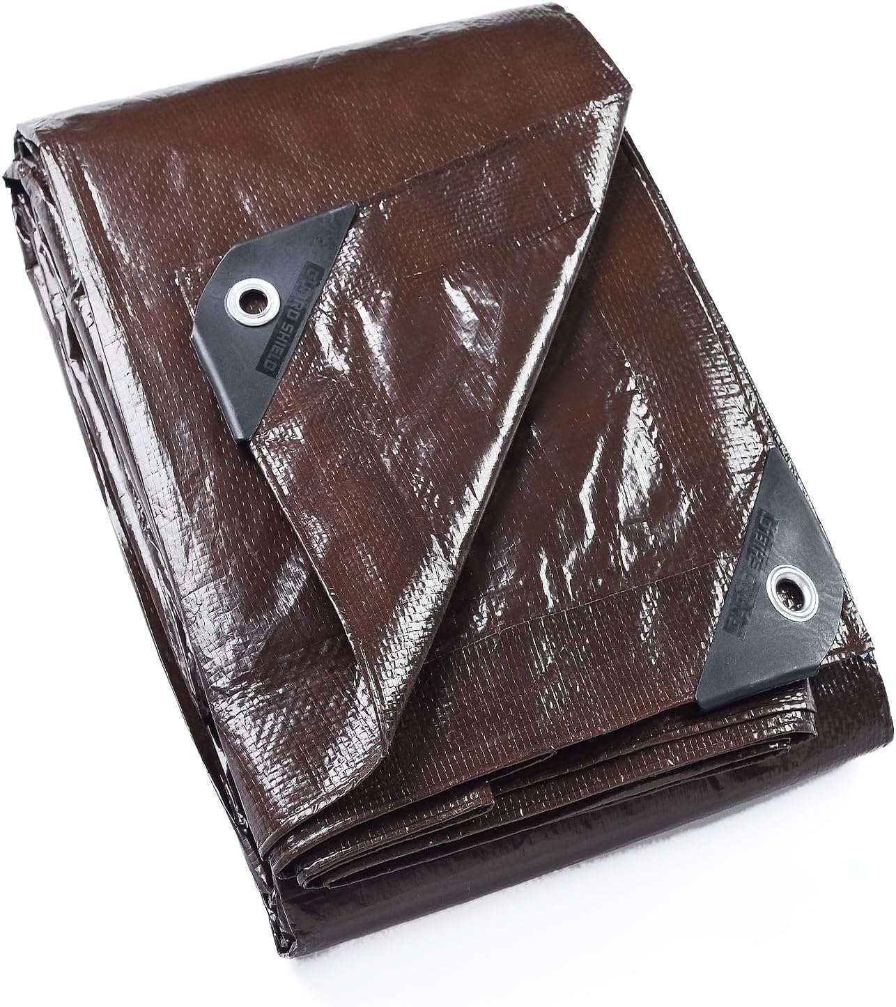 GUARD SHIELD Brown Tarp 8x12 Feet Waterproof Tarps Lightweight Camping Tarp Outdoor Multi Purpose Poly Cover 6mil