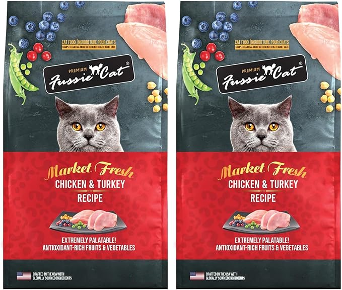 Fussie Cat Market Fresh Chicken & Turkey Recipe, Dry Cat Food, 3.5lb Bag (Pack of 2)