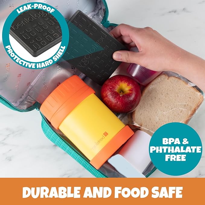 Kids Hard Ice Packs- Slim, Lightweight, Reusable Cooler Freezer Packs- Long-Lasting Chillers Keep Food Fresh for Hours- Durable & Leak-Proof Design for Boys Girls Back To School - BPA Free & Food Safe