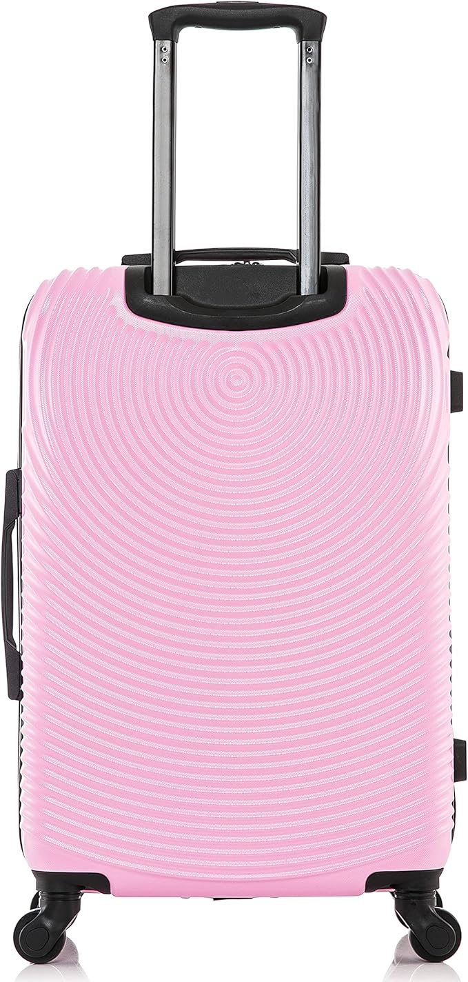 DUKAP INCEPTION Luggage with Spinner Wheels | Durable Lightweight Hardside Suitcase, Travel Bag with Handle and Trolley, 24-Inch Medium Checked Luggage | Pink