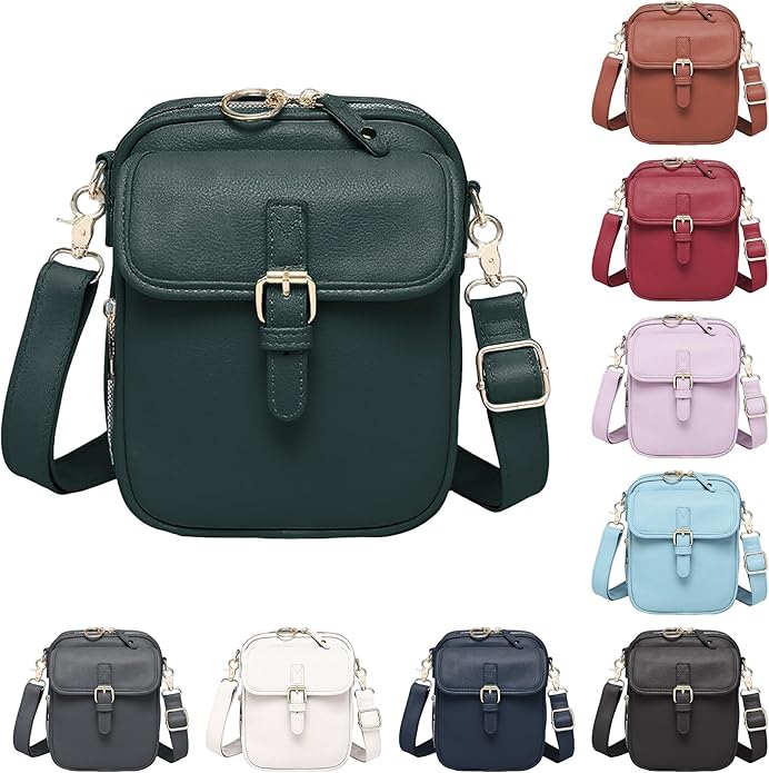 Leather Crossbody Bags for Women Travel Small Crossbody Purse Anti Theft Waterproof Bum Bag with Built in Wallet