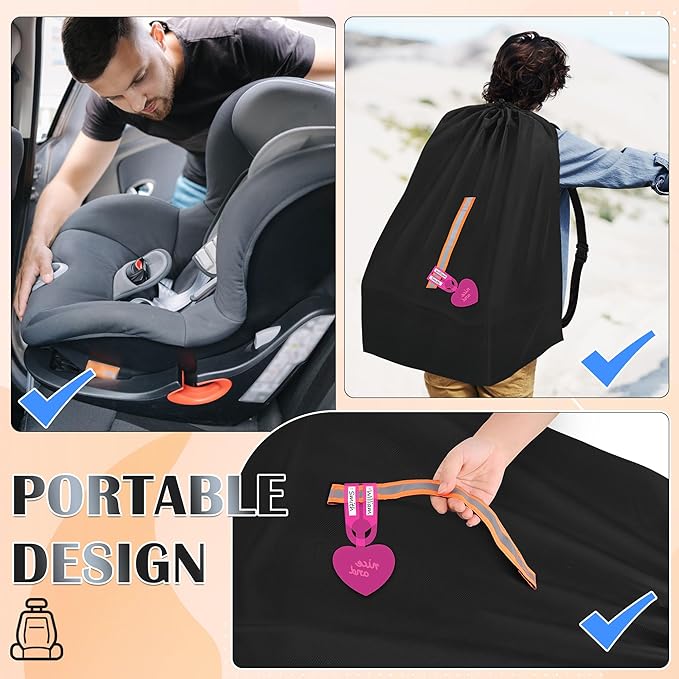 Windspeed CarSeat Travel Bag for Airplane Car Seat Travel Bag for Air Travel Family Vacations, with Shoulder Straps, Pen, Luggage Tags