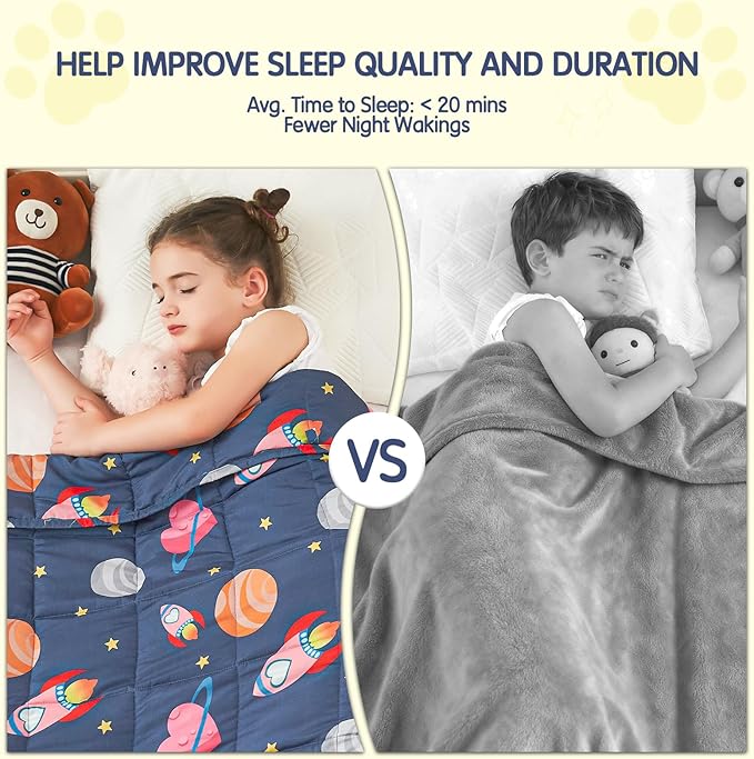 yescool Plane Weighted Blanket 3 Pounds Cooling Weighted Lap Blanket, Space Heavy Blankets, Breathable Weighted Throw Blanket Gifts for 20-40lbs, 36"x48"