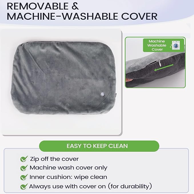 Inflatable Seat Cushion with Soft Comfort Cover - Portable Travel Air Pad for Long Flights & Airplane - Support for Stadium Bleachers & Outdoor Events - Compact, Lightweight & Supportive (Grey)