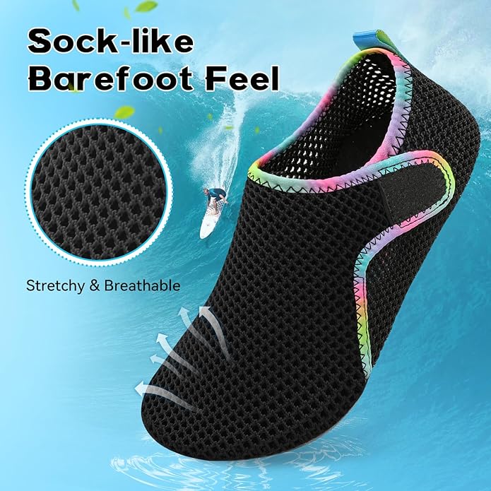 Scurtain Barefoot Water Shoes for Women Men Beach Swim Aqua Socks Summer Quick-Dry Sandals Slippers