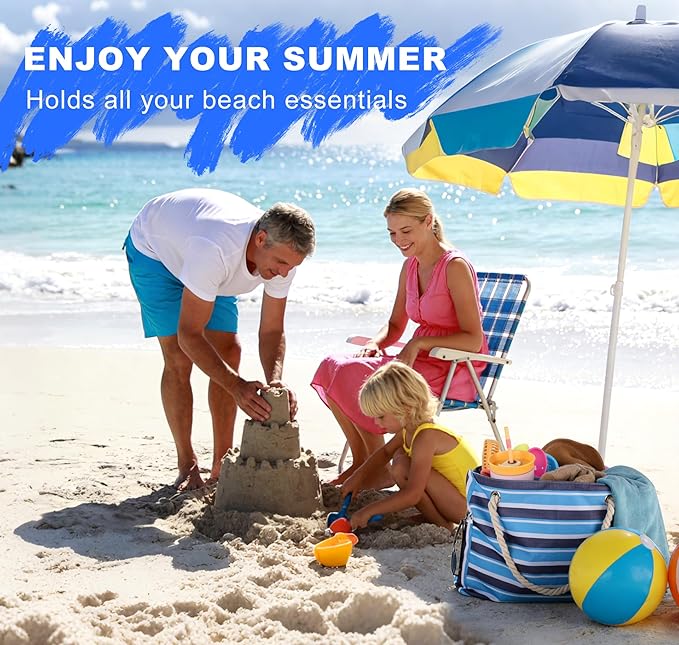 CaCTOUR Large Beach Bag Women,Beach Bags Waterproof Sandproof with Zipper Wet Pocket,Beach Tote Pool Bag for Swim Gym Travel