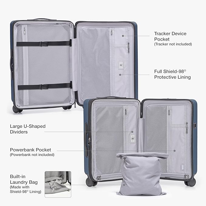Traveler's Choice Markham Hardside Expandable Luggage with Hinomoto Spinner Wheels, 26-Inch Medium, Navy