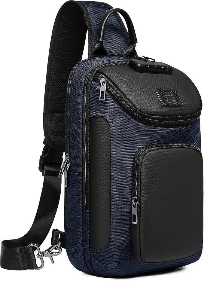 Sling Bag for Men, Anti Theft Sling Backpack, Mens Crossbody Bag, Shoulder Chest Bag for Travel, Casual (Blue)