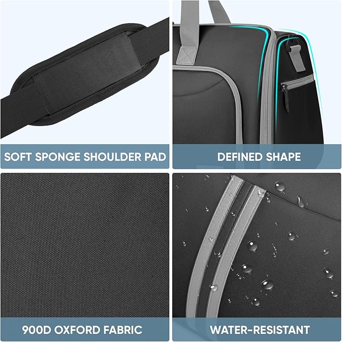 BALEINE Convertible Travel Garment Bag, Travel Suit Bag for Men, 2 in 1 Carry on Garment Bag for Hanging Clothes, Garment Duffel Bag for Travel Business (Black)