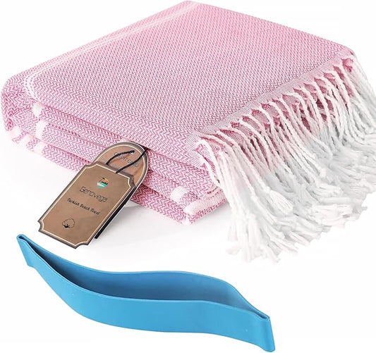 Genovega Turkish Beach Pool Towels Sand Free Packable Foldable XLarge Absorbent Quick Dry Summer Thing Items Yoga Blanket Mat Waterpark Gadgets No Cloud Repellent Anti Resistant Repels Sandfree