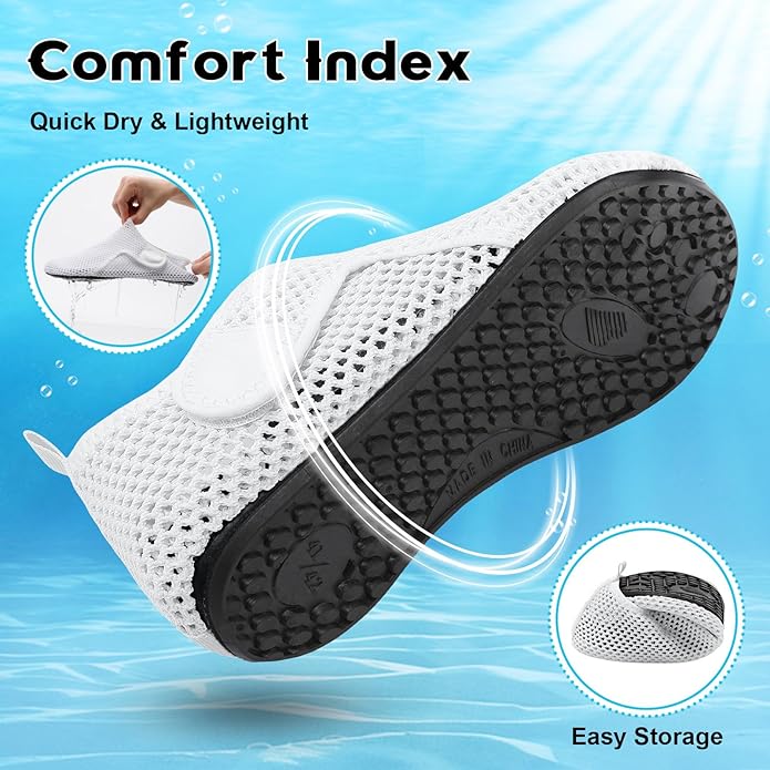 Scurtain Barefoot Water Shoes for Women Men Beach Swim Aqua Socks Summer Quick-Dry Sandals Slippers