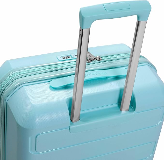 Traveler's Choice Pagosa Hardshell Expandable Luggage with Spinner Wheels, Baby Blue, 22-Inch Carry-on