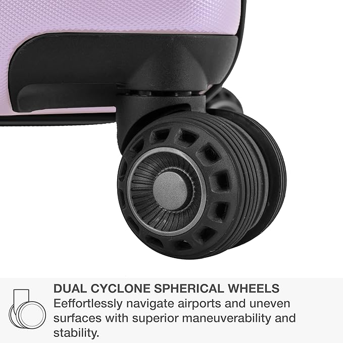 Traveler's Choice Archer Polycarbonate Hardside Spinner Luggage Set, Tie Down Straps, Purple, Carry-On 21-Inch