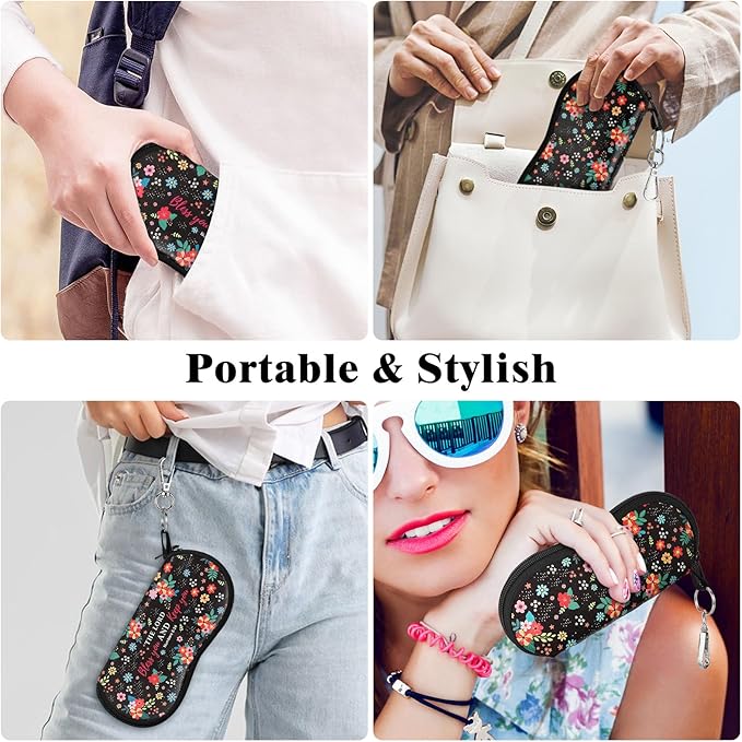 MoKo Sunglasses Soft Case Ultra Light Neoprene Zipper Eyeglass Case for Men Women