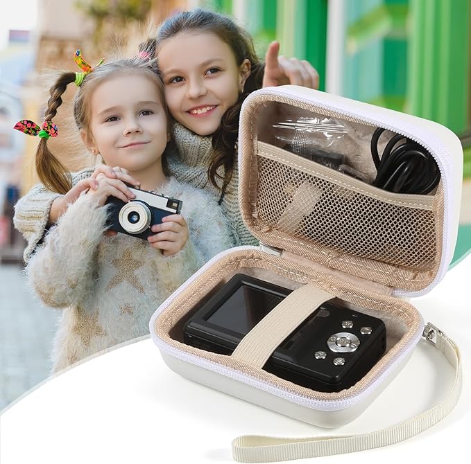 Camera Case for AbergBest 21 Mega Pixels 2.7" LCD Rechargeable HD/Kodak Pixpro/Canon PowerShot ELPH 180/190/Sony DSCW800/DSCW830 Cameras, Travel Carrying Protective Case for Digital Camera - White