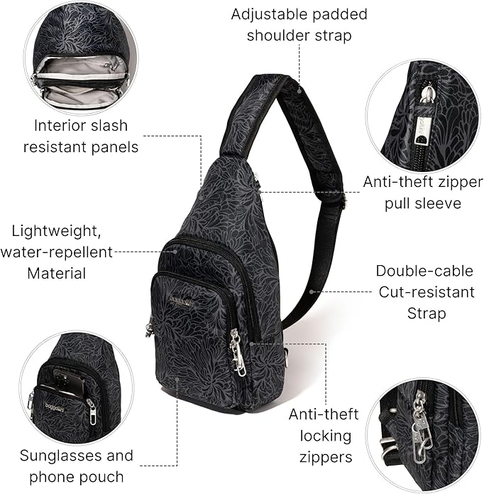 Baggallini womens Securtex Anti-theft Daytripper Sling