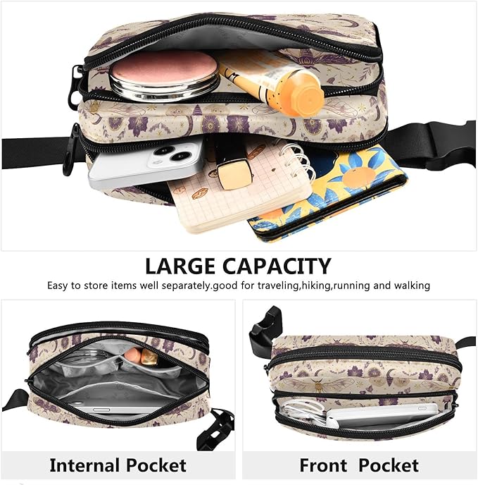 Celestial Butterfly Fanny Pack for Women Men Water Resistant Fashion Waist Packs with Adjustable Strap Belt Bag for Travel Workout Jogging Hiking 21220452