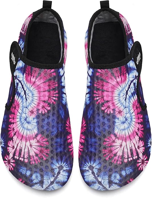 WateLves Water Shoes for Women Men Swim Beach Aqua Socks Quick Dry Barefoot House Slippers Travel Shoes with Adjustable Magic Tape for Pool Diving Boating Yoga Surf