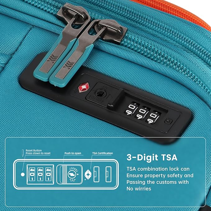 28 inch Luggage with Spinner Wheels,Large Softside Expandable 20% Checked Luggage w/TSA LOCK,Lightweight Durable Rolling Luggage for Men/Women（SkyBlue,28in）