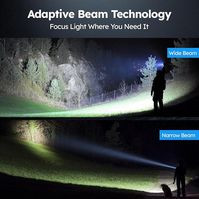 THY TRY Rechargeable LED Flashlight 2-Pack, 90000 High Lumens Super Bright Handheld Flashlights, 5 Modes & Adjustable Focus, High Powered Handheld Flashlight for Home Camping Outdoor Night Work