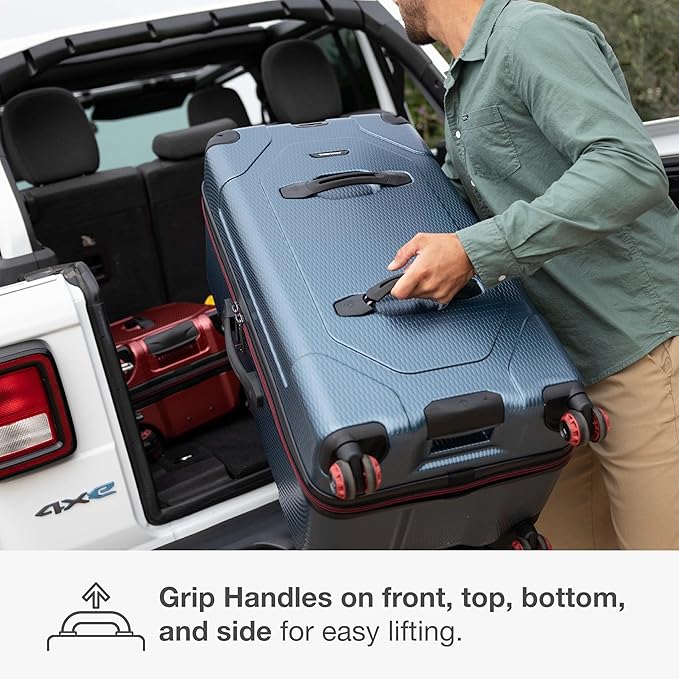 Traveler's Choice Maxporter II Polycarbonate Hardside Trunk with Spinner Wheels, Navy, 31-Inch Trunk