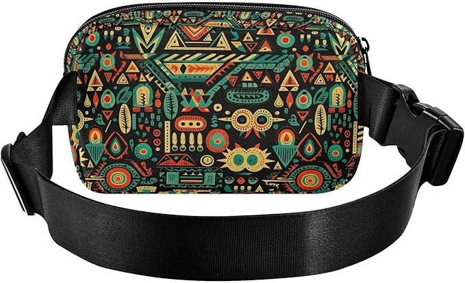 Ethnic Mandala Ikat Pattern Fanny Pack for Women Men Water Resistant Fashion Waist Packs with Adjustable Strap Belt Bag for Travel Workout Jogging Hiking 21219780