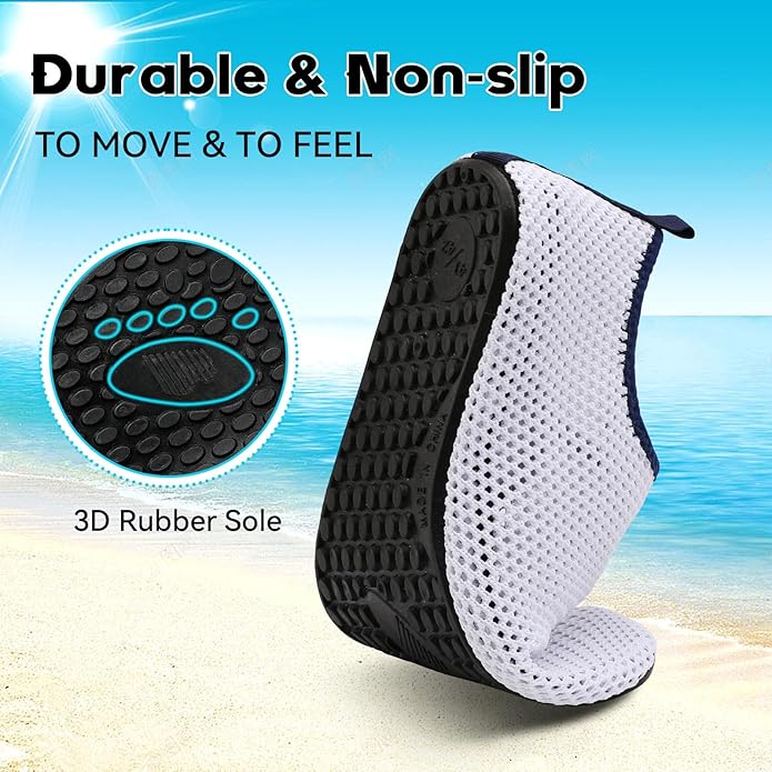 Scurtain Barefoot Water Shoes for Women Men Beach Swim Aqua Socks Summer Quick-Dry Sandals Slippers