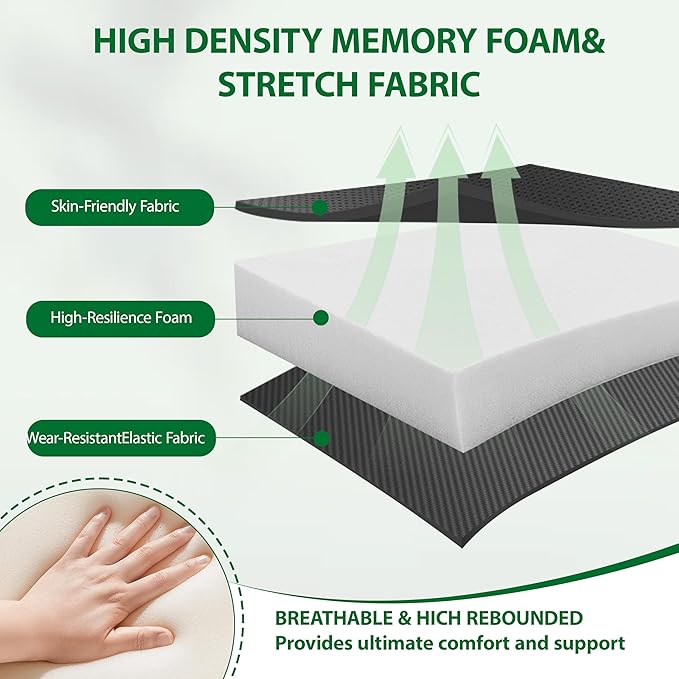 Inflatable Travel Seat Cushion – Self-Inflating Memory Foam Pad for Airplane, Stadium Bleachers, Camping, Hiking & Backpacking – Ultralight Compact & Portable Sitting Cushion (Green)