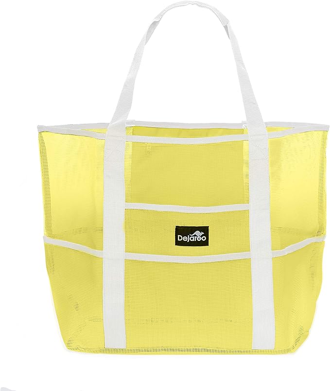 Dejaroo Mesh Sand Free Bag - Strong Lightweight Bag For Beach & Vacation Essentials. Tons of Storage!