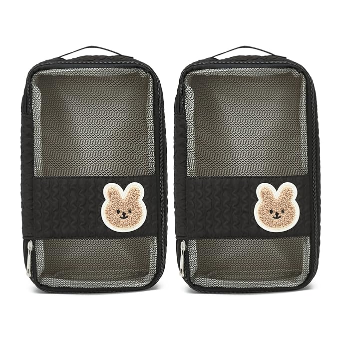 Diaper Bag Organizer Pouches - 2 Pack, small diaper bag Mini Purse, Travel Baby Bag for boys & Girls, Black