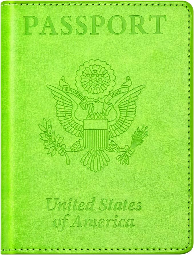 BB-green Passport and Vaccine Card Holder Combo with Vaccine Card Slot, Wallet, Cover for Women and Men