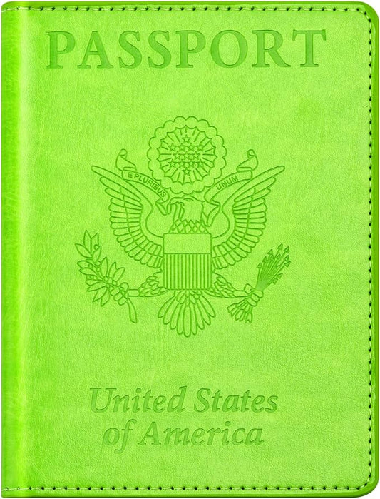 BB-green Passport and Vaccine Card Holder Combo with Vaccine Card Slot, Wallet, Cover for Women and Men