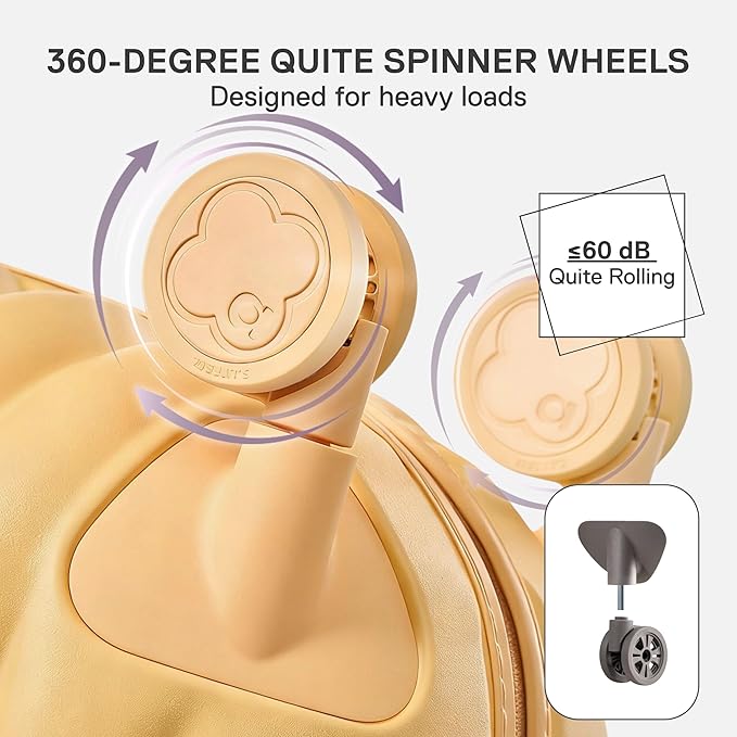 artrips Large Checked Luggage 28 Inch, Hard Shell Suitcase with Spinner Wheels, Large Travel Suitcase for Long Trips and Family Travel, Yellow