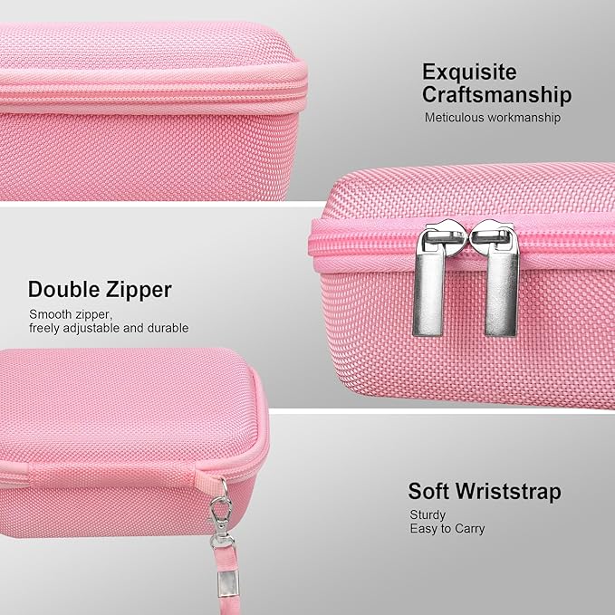 RAIALL Camera Case for Canon PowerShot SX740/ SX730/ SX720/ SX710/ SX620/ SX610 HS Digital Camera, SX740/ SX730 Vlogging Camera Travel Hard Bag, Mesh Pocket for Battery, SD Card and Cable, Pink