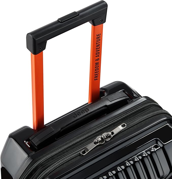 Jeep JH003B Hardside Expandable Luggage with Two Wheels, Black, Carry-On 21 Inch